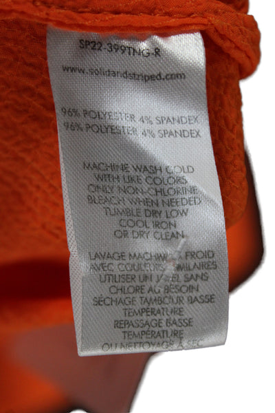 Solid & Striped Womens Midi Dress Orange V-Neck Sleeveless Size S