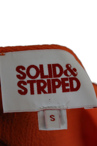 Solid & Striped Womens Midi Dress Orange V-Neck Sleeveless Size S