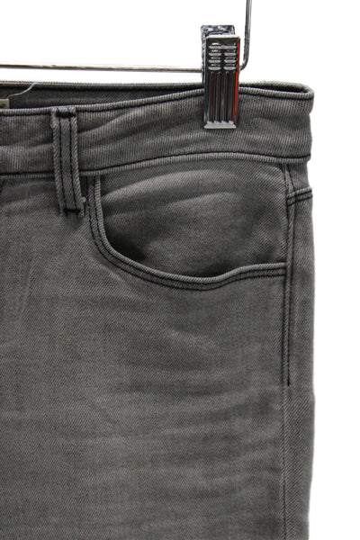 L'Agence Women Cropped Flared Jeans Gray High Rise Size 26