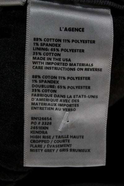 L'Agence Women Cropped Flared Jeans Gray High Rise Size 26