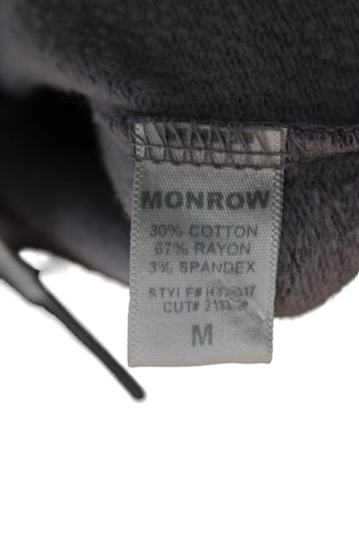 Monrow Womens Basic Jersey T-Shirt Purple Crew Neck Long Sleeve Size M
