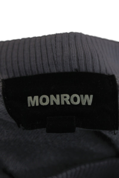 Monrow Womens Basic Jersey T-Shirt Purple Crew Neck Long Sleeve Size M