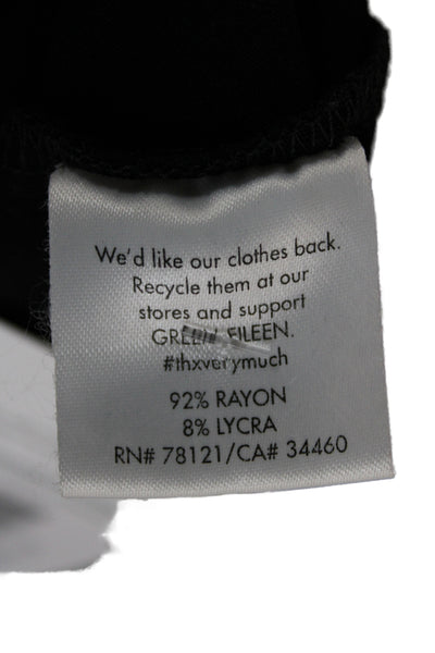 Eileen Fisher Women Black Tunic 3/4 Sleeve Round Neck Rayon Lycra Size PS