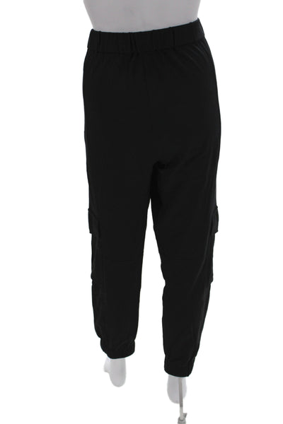 Allsaints Unisex Cargo Jogger Pants Black 100% Cotton Button Inseam 26 Size 6