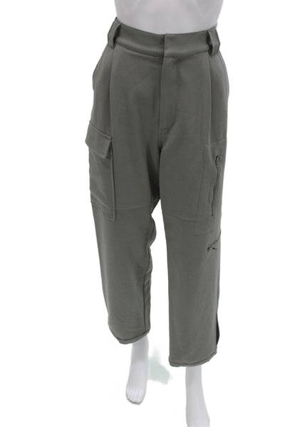 Line Unisex Cropped Cargo Pants Gray Polyester Spandex Buckle Size M