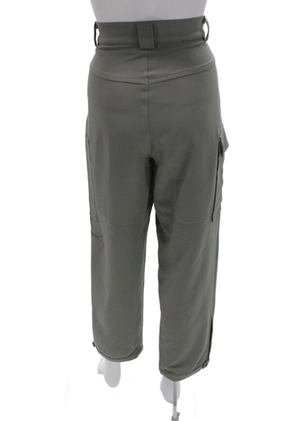 Line Unisex Cropped Cargo Pants Gray Polyester Spandex Buckle Size M