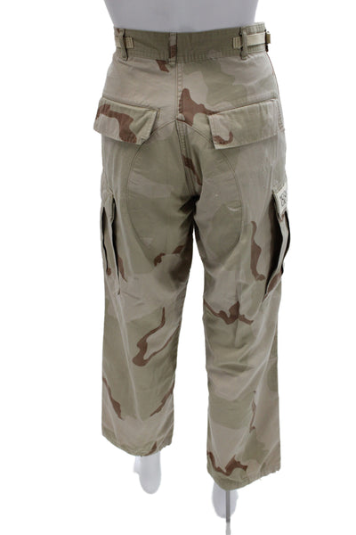 Riley Unisex Cargo Pants Beige Camo Cotton Buckle Inseam 28 Size S