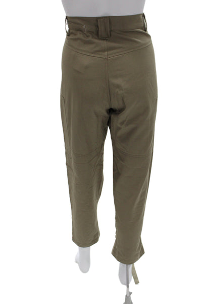 Kimberly Taylor Unisex Cropped Cargo Pants Brown Cotton Button Size M