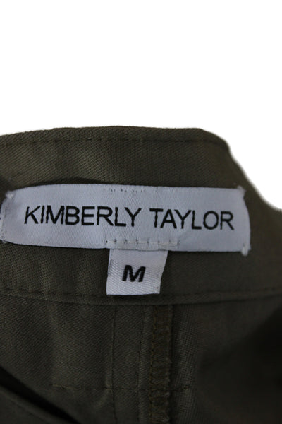 Kimberly Taylor Unisex Cropped Cargo Pants Brown Cotton Button Size M