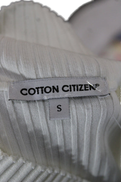 Cotton Citizen Womens White Striped Collared Long Sleeve Top Size S