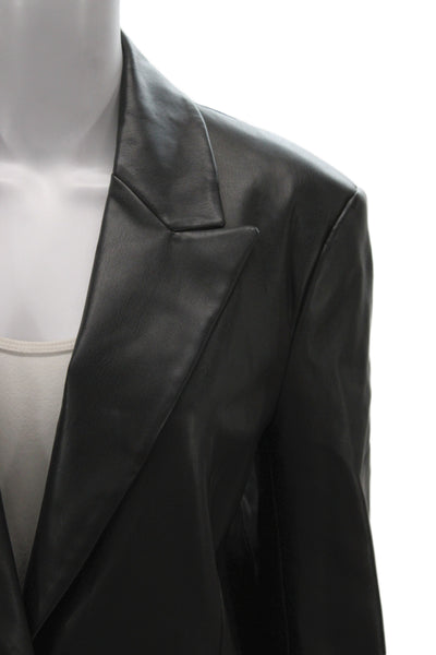 Zara Women Biker Blazer Black Button Collared Long Sleeve Size XS