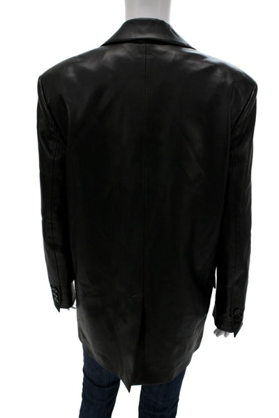 Zara Women Biker Blazer Black Button Collared Long Sleeve Size XS