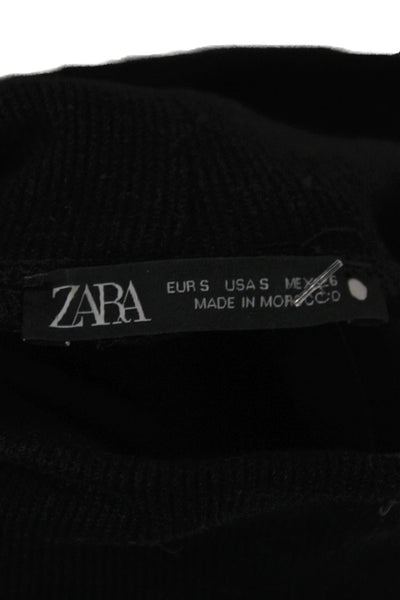 Zara Womens Pullover Sweater Black Turtleneck Long Sleeve Size S