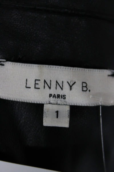 Lenny B Womens Tunic Button Up Collared Long Sleeve Black Size 1
