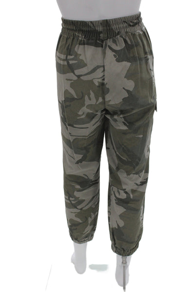 KT x T/Shirt Womens Bodycon Pants Green Army Camo Modal Spandex Zip Size M