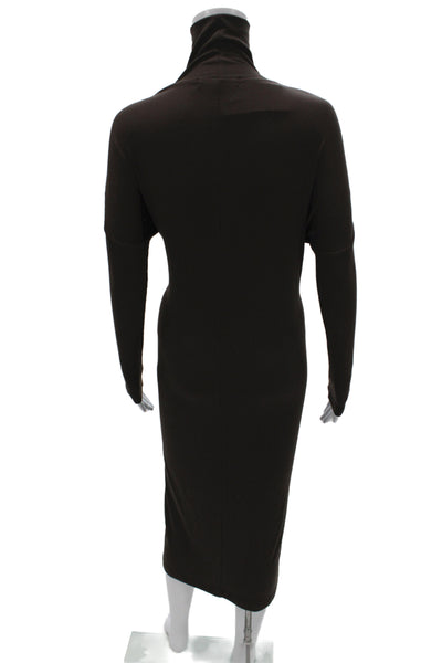 Solika Womens Bodycon Sweater Dress Brown Turtleneck Long Sleeve Size XS