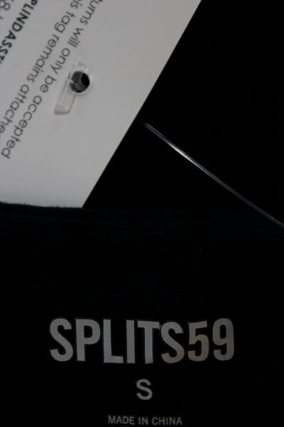 Splits 59 Womens Scoop Neck Stretch Knit Sports Bra Navy Blue Size Small
