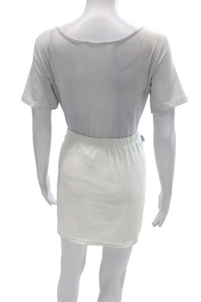 Nike Womens White Mini Pencil Skirt Set Size L