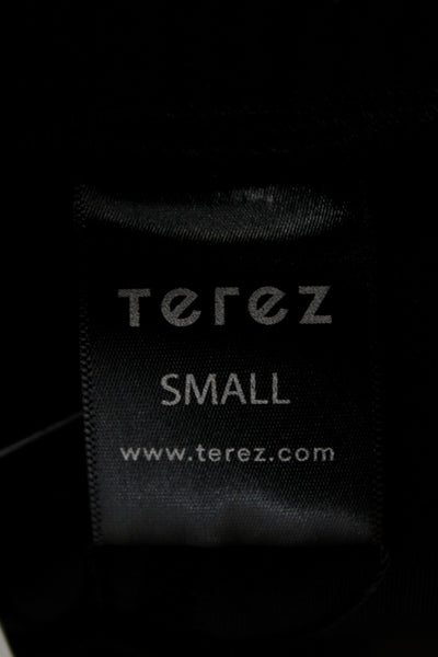 Terez Unisex Black Solid Sports Shorts Polyester Cotton Fleece Button Size S