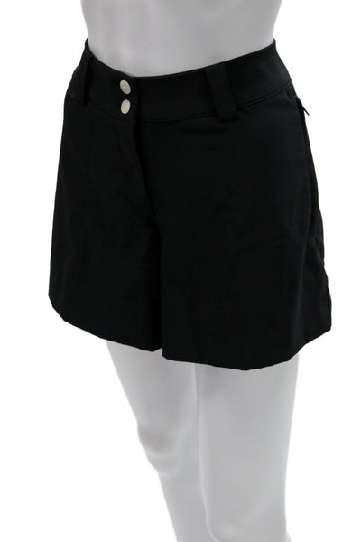 Terez Unisex Black Solid Sports Shorts Polyester Cotton Fleece Button Size S