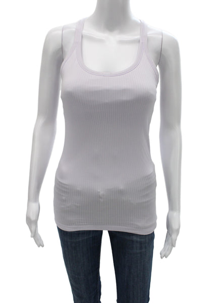 Lululemon Women Basic Striped Nylon Tank White Size 6