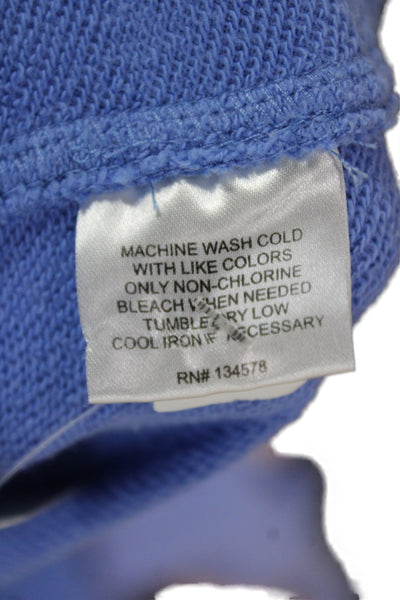 Vineyard Vines Women Lt Blue Check Cotton Mockneck Pullover Size S