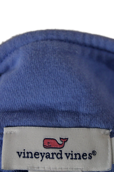 Vineyard Vines Women Lt Blue Check Cotton Mockneck Pullover Size S