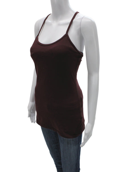 Lululemon Womens Camisole Brown Polyester Elastane Round Neck Button Size 6