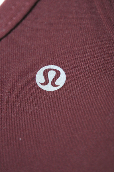 Lululemon Womens Camisole Brown Polyester Elastane Round Neck Button Size 6