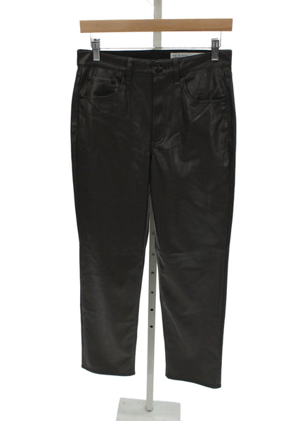 Rag & Bone Unisex Biker Cropped Pants Black Button Size 27