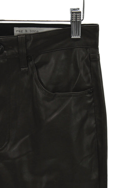 Rag & Bone Unisex Biker Cropped Pants Black Button Size 27