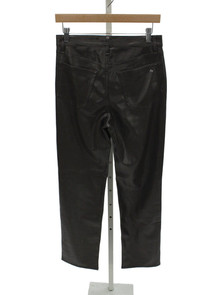 Rag & Bone Unisex Biker Cropped Pants Black Button Size 27