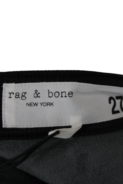 Rag & Bone Unisex Biker Cropped Pants Black Button Size 27