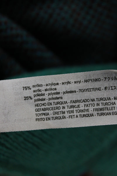 Zara Unisex Cardigan Green V-Neck Long Sleeve Button Geometric Size S