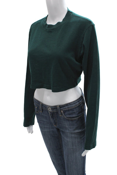 Cotton Citizen Women Cropped Long Sleeve T-Shirt Green Cotton 90s Size XS