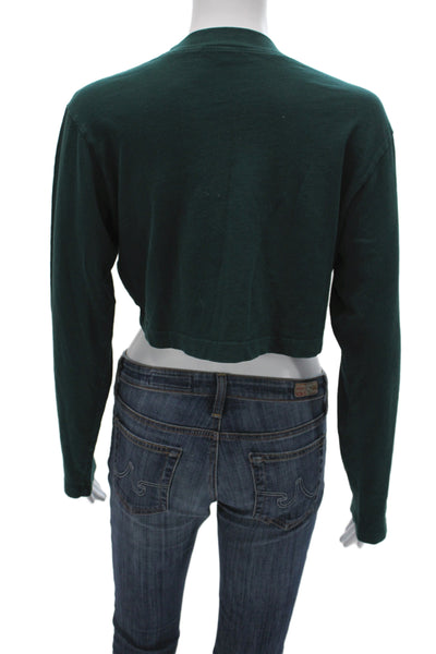Cotton Citizen Women Cropped Long Sleeve T-Shirt Green Cotton 90s Size XS