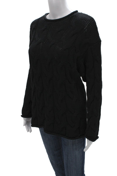 Zara Unisex Black Crew Neck Pullover Sweater Long Sleeve Size M