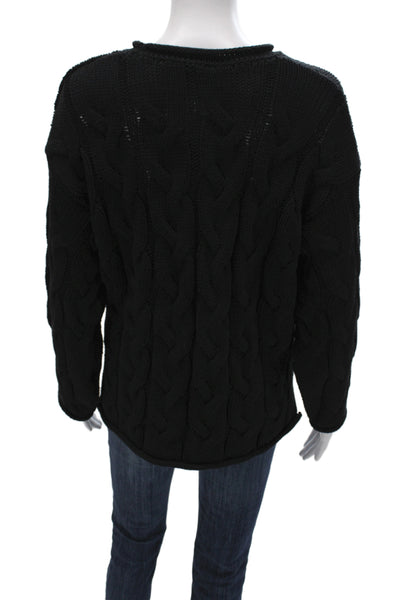 Zara Unisex Black Crew Neck Pullover Sweater Long Sleeve Size M