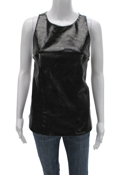 Zara Women Biker Tank Sleeveless Black Round Neck Size S