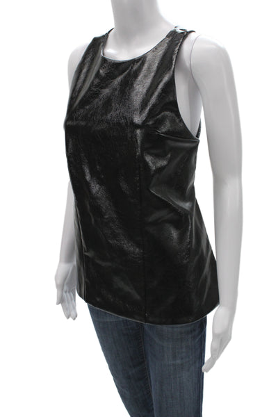 Zara Women Biker Tank Sleeveless Black Round Neck Size S