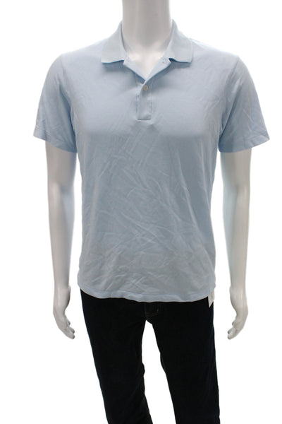 Uniqlo Mens Short Sleeves Rugby Shirt Sky Blue Cotton Size Small