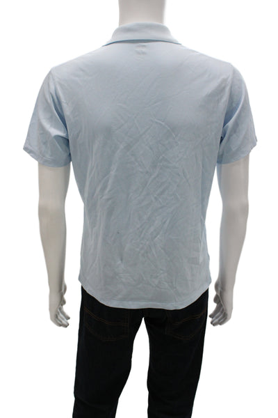 Uniqlo Mens Short Sleeves Rugby Shirt Sky Blue Cotton Size Small