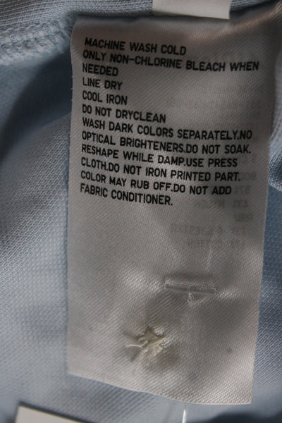 Uniqlo Mens Short Sleeves Rugby Shirt Sky Blue Cotton Size Small