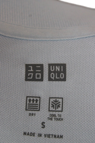 Uniqlo Mens Short Sleeves Rugby Shirt Sky Blue Cotton Size Small