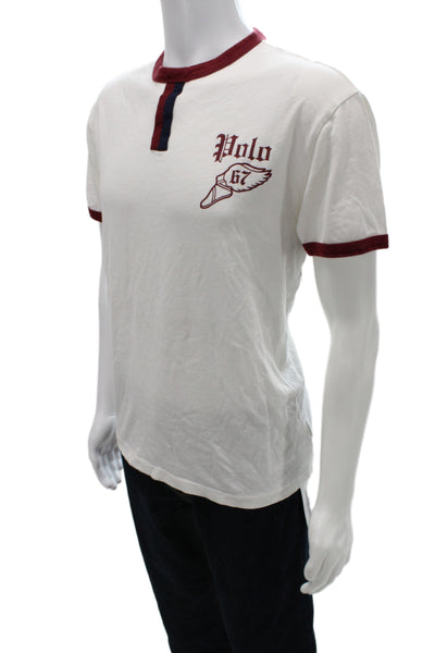 Polo Ralph Lauren Mens White Graphic Cotton T-Shirt Size M