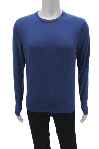 Uniqlo Men's Blue 100% Wool Pullover Crew Neck Sweater Long Sleeve Size S