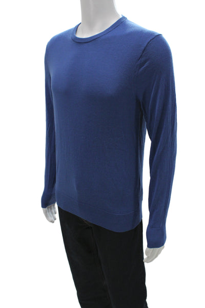 Uniqlo Men's Blue 100% Wool Pullover Crew Neck Sweater Long Sleeve Size S