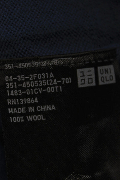 Uniqlo Men's Blue 100% Wool Pullover Crew Neck Sweater Long Sleeve Size S