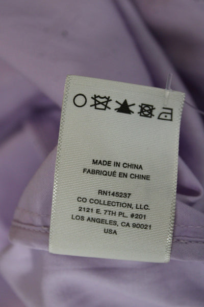 CO Womens Purple Maxi Slip Dress V Neck Sleeveless Knee Length Cotton Size S