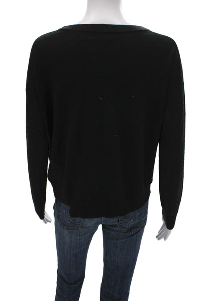 Zadig & Voltaire Unisex Pullover Merino Wool Crew Neck Long Sleeve Black Size S
